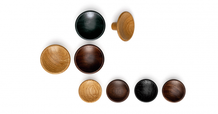 Buton din lemn pentru mobila Disc Wood, finisaj stejar, D 38 mm [3]