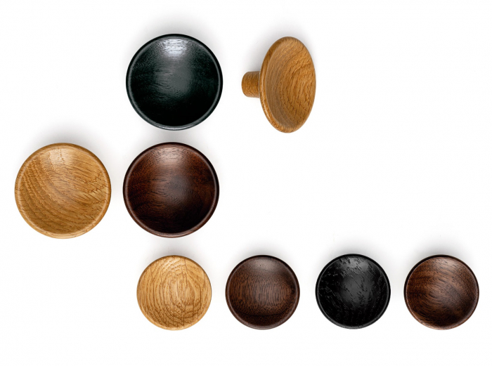 Buton din lemn pentru mobila Disc Wood, finisaj nuc, D 50 mm [3]