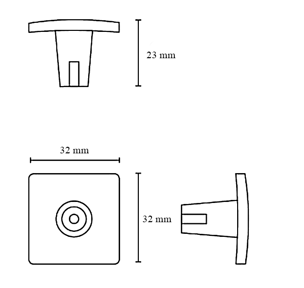 Buton pentru mobila Adan, finisaj negru cobalt, 32x32 mm [4]