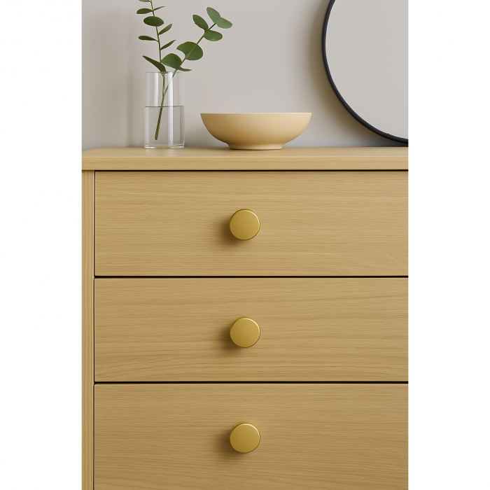 Buton pentru mobila Alaz, finisaj alama satin CB, Ø:22 mm [4]