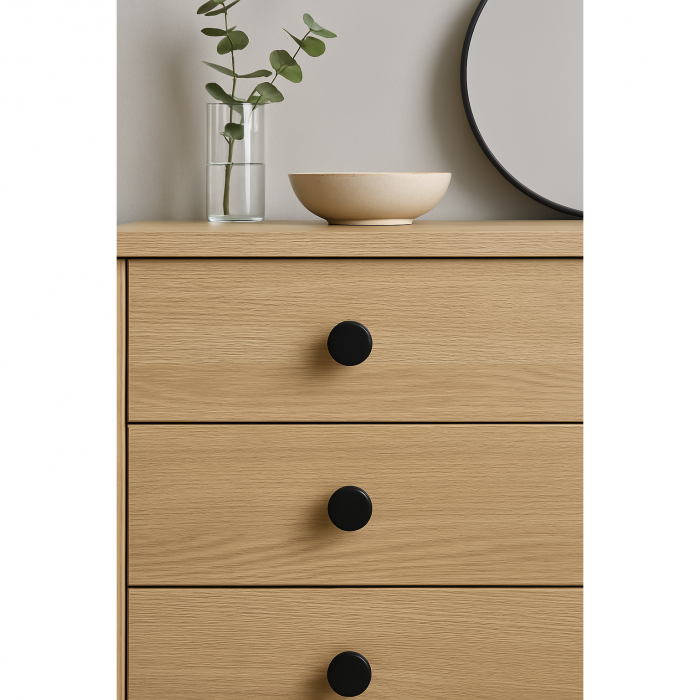 Buton pentru mobila Alaz, finisaj negru mat CB, Ø:22 mm [4]