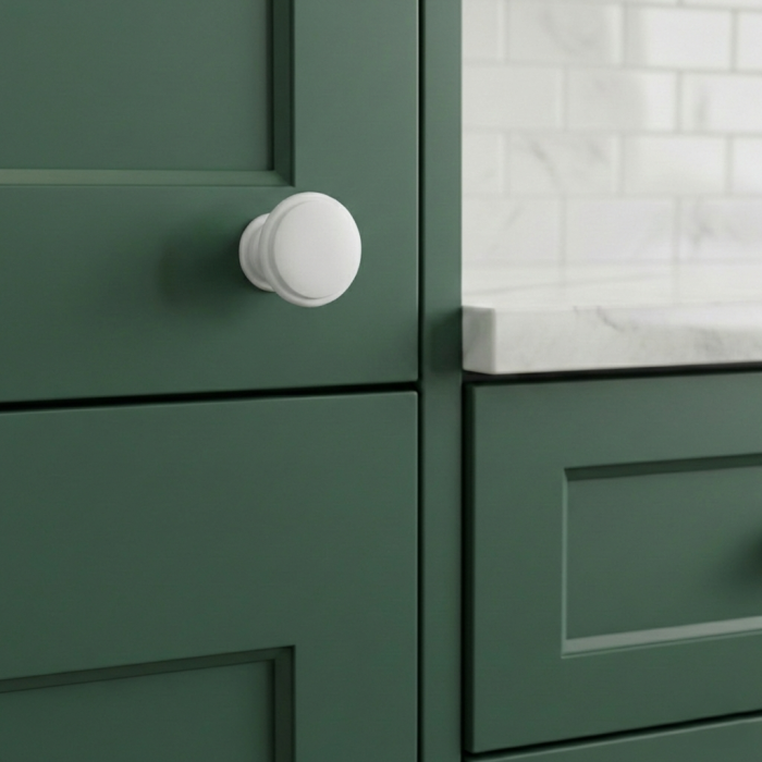 Buton pentru mobila Amber, finisaj alb, D:30 mm [4]