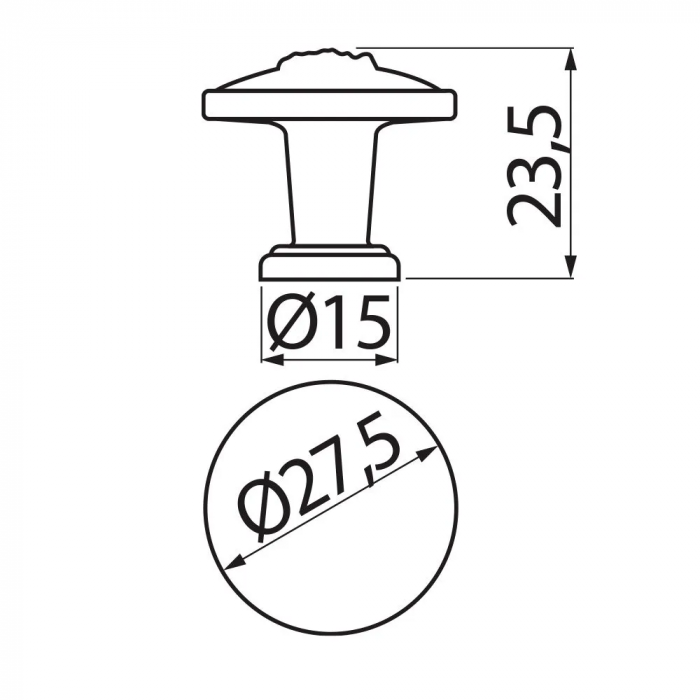 Buton pentru mobila Ardea, alama antichizata periata GT, D:27.5 mm [7]