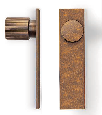 Buton pentru mobila Arpa Plate, finisaj alama rustica, L:100 mm [3]