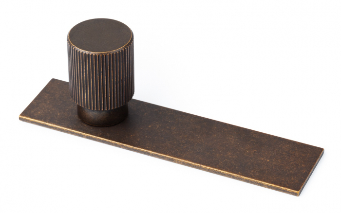 Buton pentru mobila Arpa Plate, finisaj alama rustica, L:100 mm [2]
