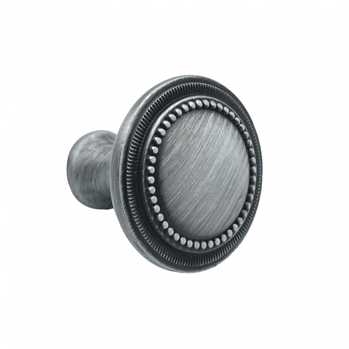 Buton pentru mobila Baroc, finisaj argint antichizat periat, D:32 mm [2]