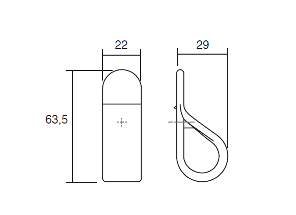 Buton pentru mobila Belt, finisaj maro mocca, 63.5x22 mm [3]