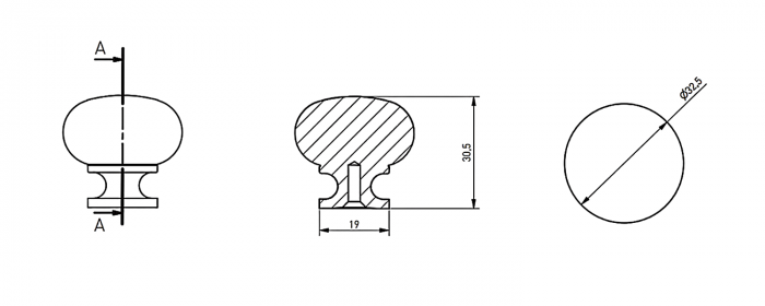 Buton pentru mobila Berga, finisaj sampanie GT, D:32.5 mm [5]