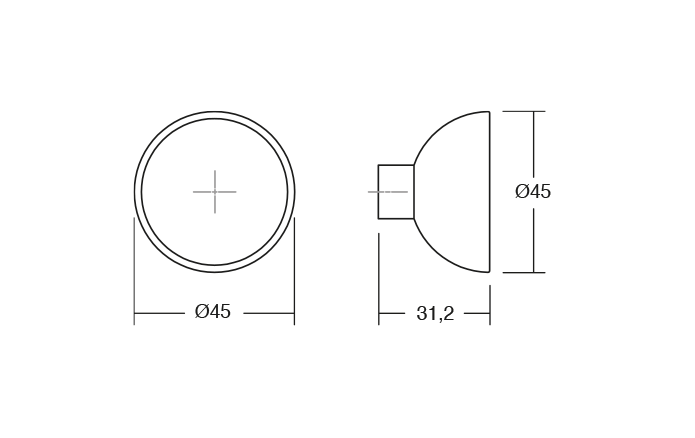 Buton pentru mobila Bol, finisaj negru mat cu alb mat lacuit, D:45 mm [4]