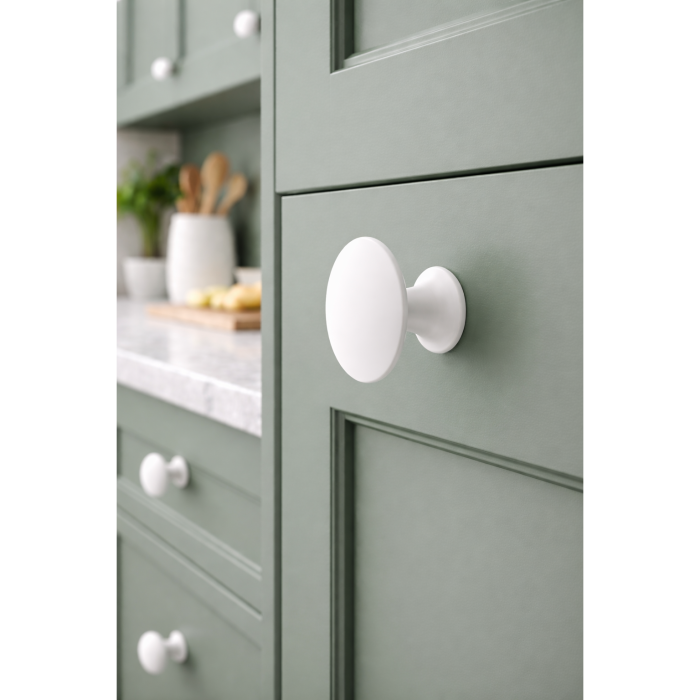 Buton pentru mobila Britt, finisaj alb, D:30 mm [4]