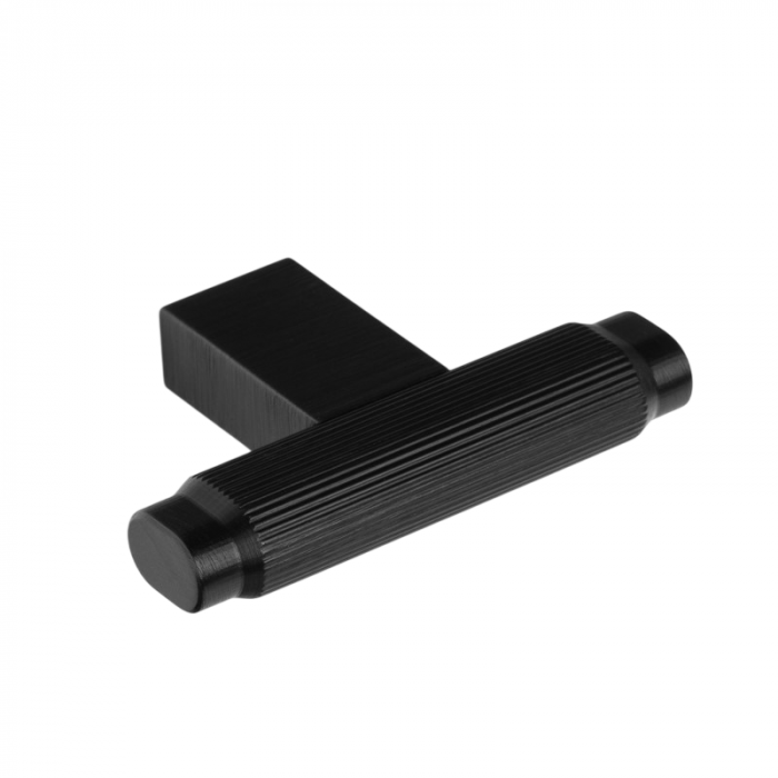 Buton pentru mobila Brooklyn, finisaj negru periat, 55x37 mm [1]