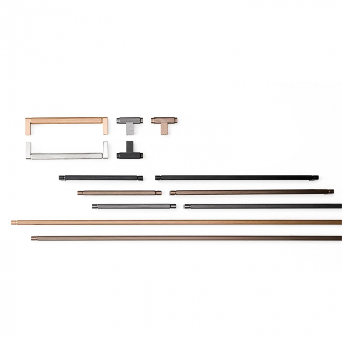 Buton pentru mobila Brooklyn, finisaj negru titan, 55x37 mm [2]
