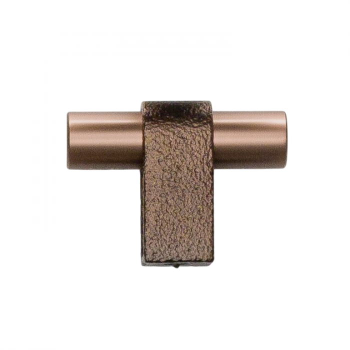Buton pentru mobila Casey, finisaj maro metalic texturat / bronz mat, 60x44.3 mm [2]