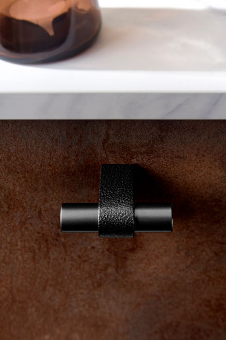 Buton pentru mobila Casey, finisaj negru lava texturat / negru mat, 60x44.3 mm [4]