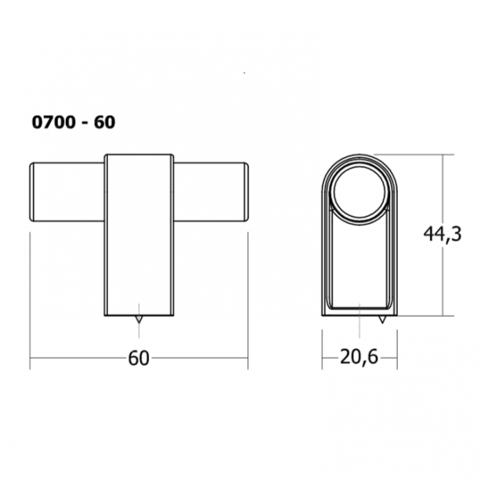 Buton pentru mobila Casey, finisaj negru lava texturat / negru mat, 60x44.3 mm [3]
