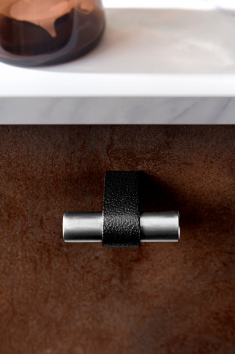 Buton pentru mobila Casey, finisaj negru lava texturat / negru titan lustruit, 60x44.3 mm [4]