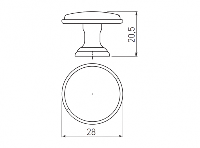 Buton pentru mobila Cento, finisaj cupru antichizat GT, D:28 mm [6]