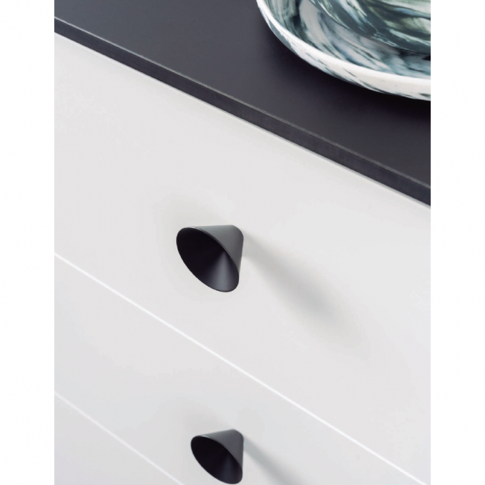 Buton pentru mobila Conic Zamak, finisaj negru mat, D 43 mm [4]