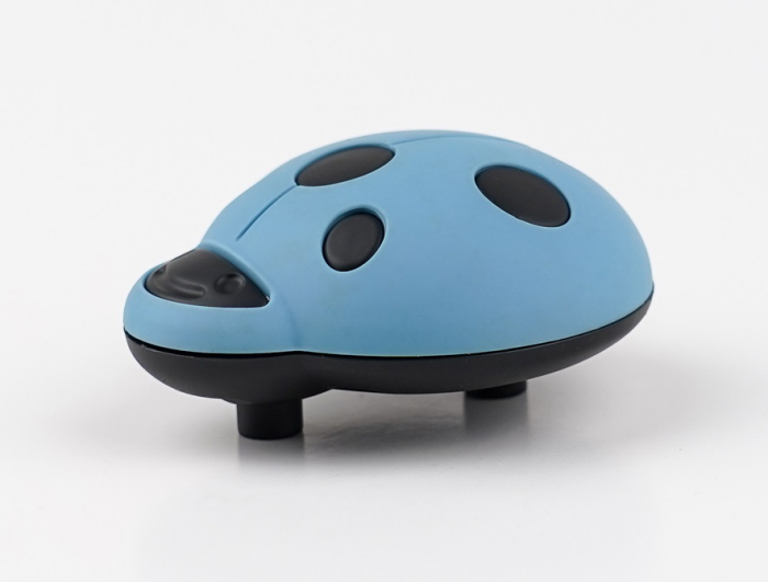Buton pentru mobila copii Joy Buburuza, finisaj bleu cu negru CB, 32 mm [4]