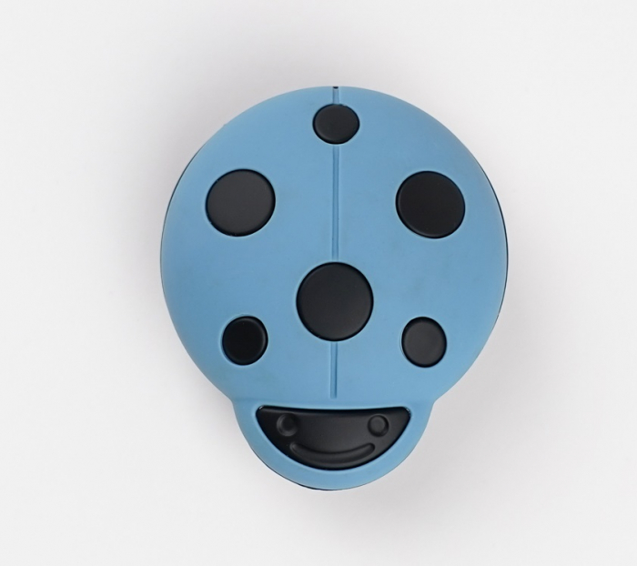 Buton pentru mobila copii Joy Buburuza, finisaj bleu cu negru CB, 32 mm [2]