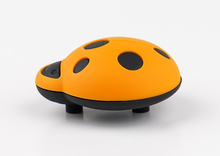 Buton pentru mobila copii Joy Buburuza, finisaj portocaliu cu negru CB, 32 mm [4]