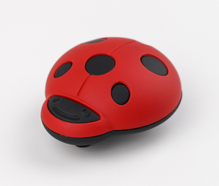 Buton pentru mobila copii Joy Buburuza, finisaj rosu cu negru CB, 32 mm [3]