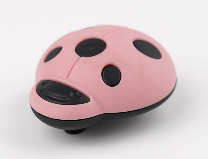 Buton pentru mobila copii Joy Buburuza, finisaj roz cu negru CB, 32 mm [3]