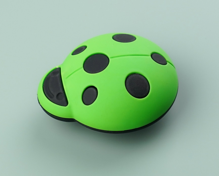 Buton pentru mobila copii Joy Buburuza, finisaj verde cu negru CB, 32 mm [5]