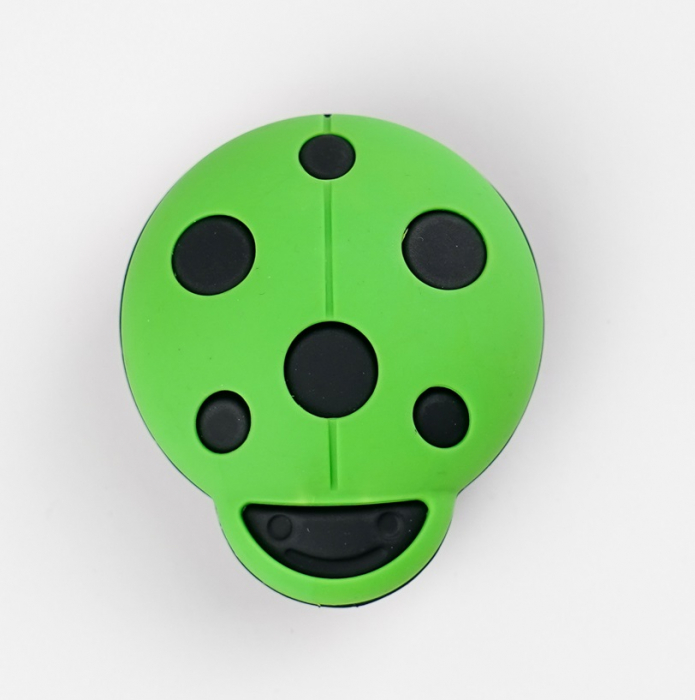 Buton pentru mobila copii Joy Buburuza, finisaj verde cu negru CB, 32 mm [2]