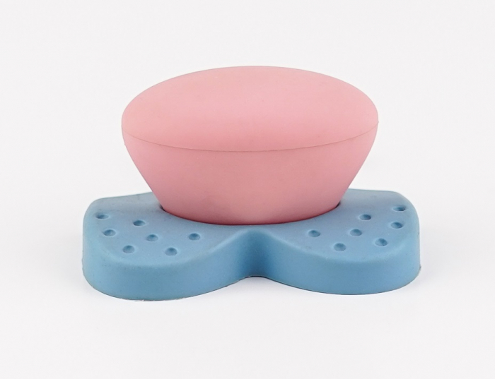 Buton pentru mobila copii Joy Catel, finisaj bleu cu nasuc roz CB, 30 mm [4]