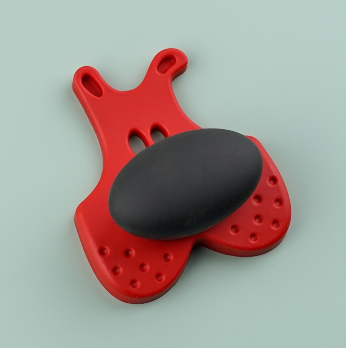 Buton pentru mobila copii Joy Catel, finisaj rosu cu nasuc negru CB, 30 mm [5]