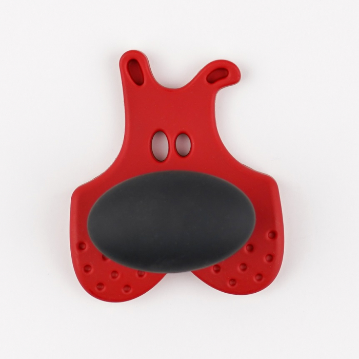 Buton pentru mobila copii Joy Catel, finisaj rosu cu nasuc negru CB, 30 mm [2]