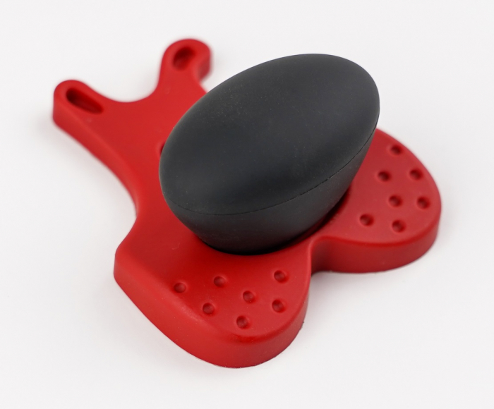 Buton pentru mobila copii Joy Catel, finisaj rosu cu nasuc negru CB, 30 mm [3]
