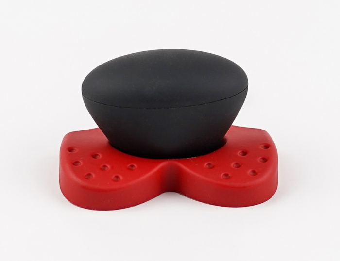 Buton pentru mobila copii Joy Catel, finisaj rosu cu nasuc negru CB, 30 mm [4]