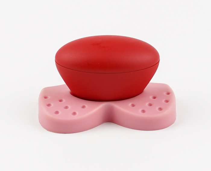 Buton pentru mobila copii Joy Catel, finisaj roz cu nasuc rosu CB, 30 mm [4]