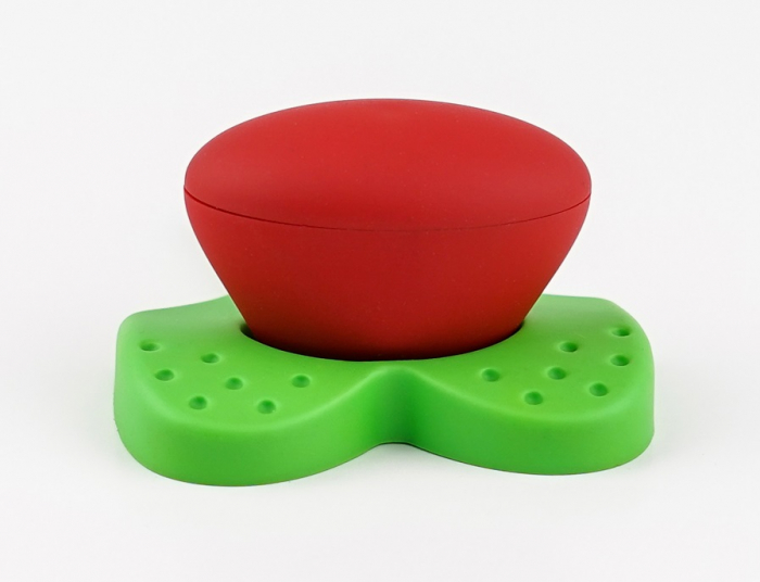 Buton pentru mobila copii Joy Catel, finisaj verde cu nasuc rosu CB, 30 mm [4]