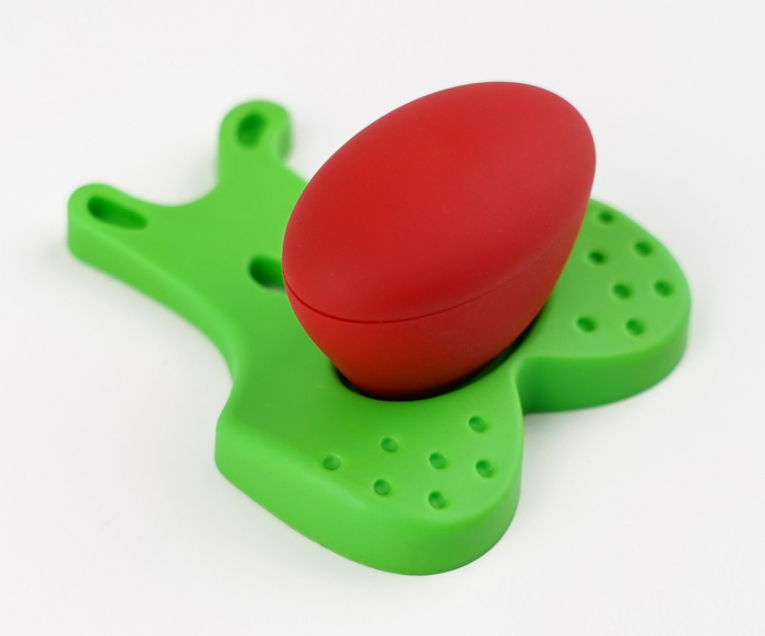 Buton pentru mobila copii Joy Catel, finisaj verde cu nasuc rosu CB, 30 mm [3]