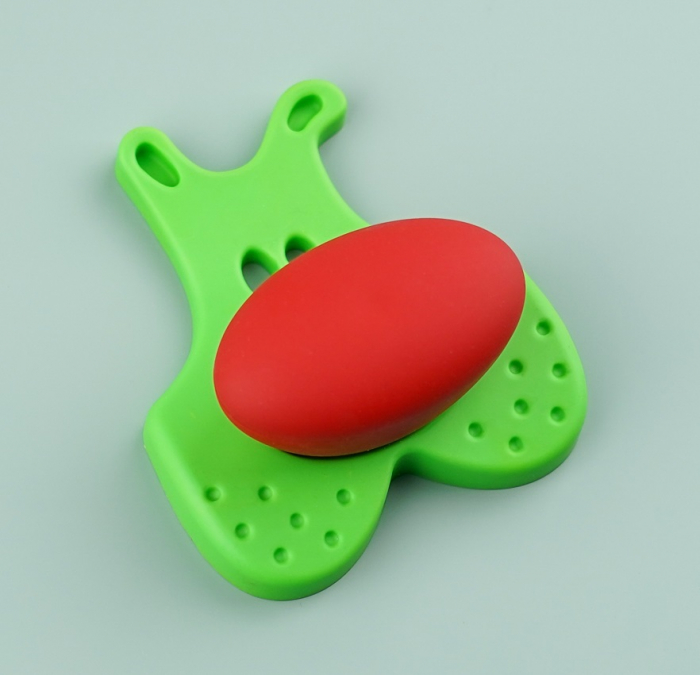 Buton pentru mobila copii Joy Catel, finisaj verde cu nasuc rosu CB, 30 mm [5]