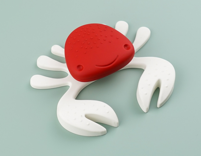 Buton pentru mobila copii Joy Crab, finisaj rosu cu clesti albi CB, 25 mm [5]