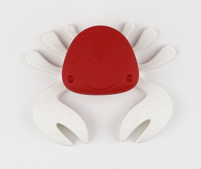 Buton pentru mobila copii Joy Crab, finisaj rosu cu clesti albi CB, 25 mm [2]