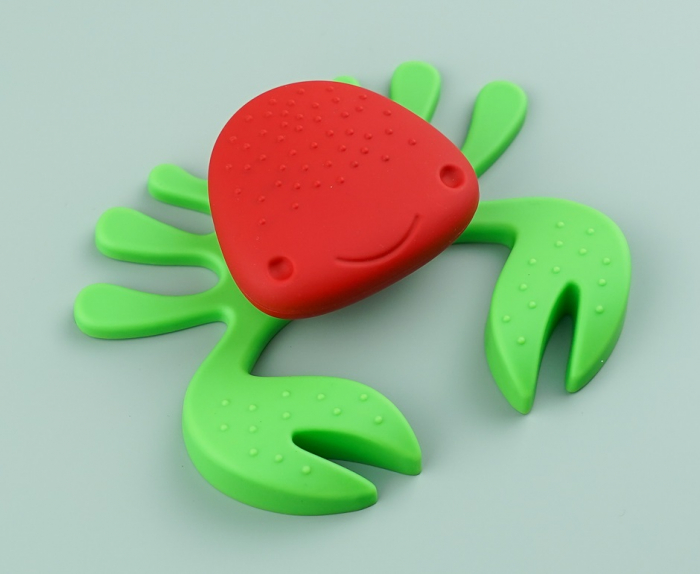 Buton pentru mobila copii Joy Crab, finisaj rosu cu clesti verzi CB, 25 mm [5]