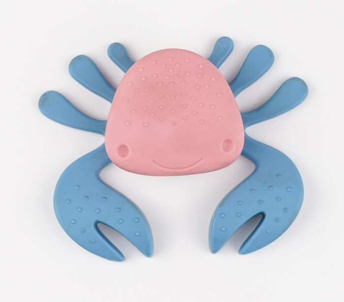 Buton pentru mobila copii Joy Crab, finisaj roz cu clesti bleu CB, 25 mm [2]