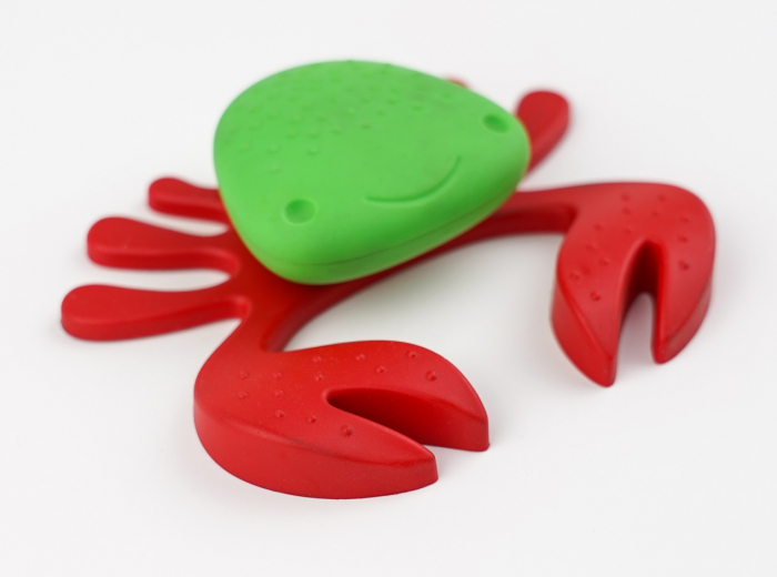 Buton pentru mobila copii Joy Crab, finisaj verde cu clesti rosii CB, 25 mm [3]
