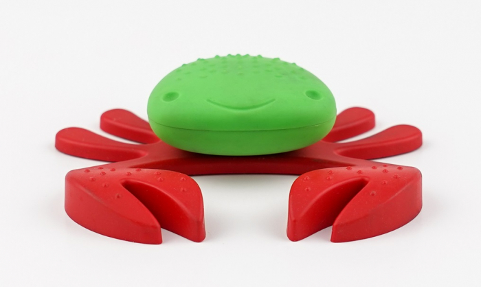 Buton pentru mobila copii Joy Crab, finisaj verde cu clesti rosii CB, 25 mm [4]