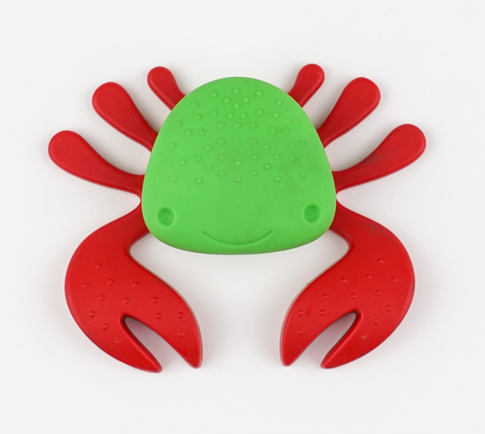 Buton pentru mobila copii Joy Crab, finisaj verde cu clesti rosii CB, 25 mm [2]