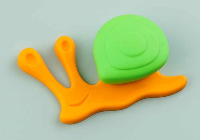 Buton pentru mobila copii Joy Melc, finisaj portocaliu cu casuta verde CB, 30 mm [5]