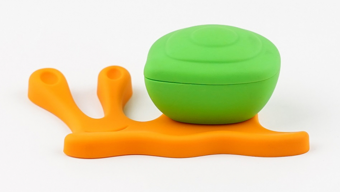 Buton pentru mobila copii Joy Melc, finisaj portocaliu cu casuta verde CB, 30 mm [4]