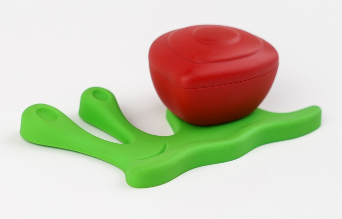 Buton pentru mobila copii Joy Melc, finisaj verde cu casuta rosie CB, 30 mm [3]