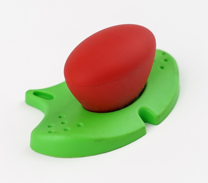 Buton pentru mobila copii Joy Pisica, finisaj verde cu nasuc rosu CB, 30 mm [3]