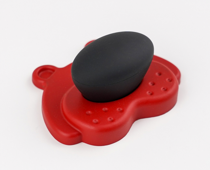 Buton pentru mobila copii Joy Ursulet, finisaj rosu cu nasuc negru CB, 30 mm [3]